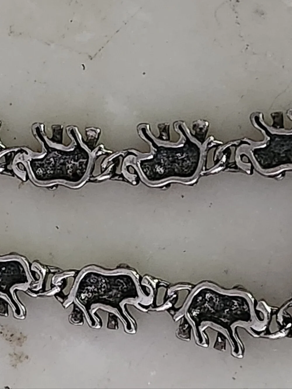 Silver Tone Elephant Link Bracelet